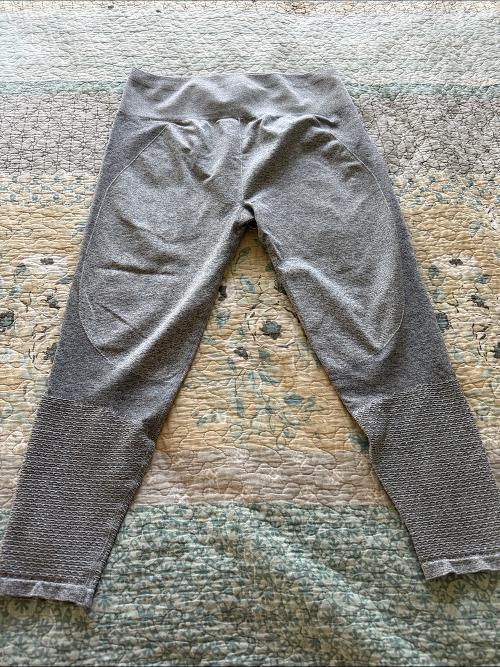 Fabletics Gray High-Waist Textured Leggings